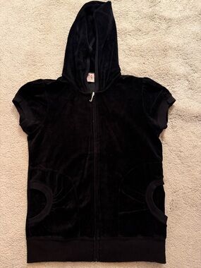 Juicy Couture Short-Sleeve Velour Zip Up